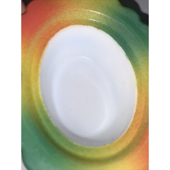 Vtg Mosser Mini Chicken on Nest Tie Dye Glass Salt Cellar Basket C880 - Picture 8 of 10